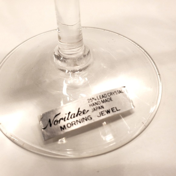 2 Noritake Morning Jewel Champagne Glasses Vintage 80s Lead Crystal Flutes Toast - Picture 3 of 8